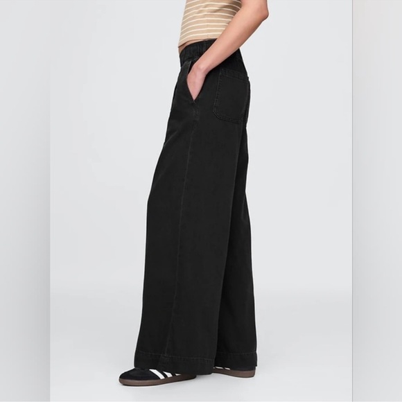 NWT! GAP Black Mid Rise Knit Easy Baggy Jeans - Picture 2 of 7